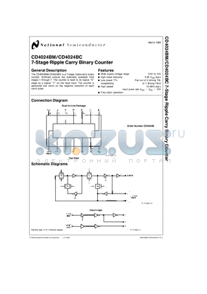 CD4024 datasheet - 7-Stage Ripple Carry Binary Counter