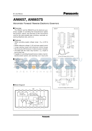 AN6657S datasheet - Micromotor Forward/ Reverse Electronic Governors