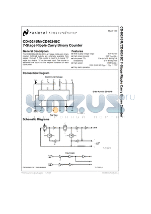 CD4024BC datasheet - 7-Stage Ripple Carry Binary Counter