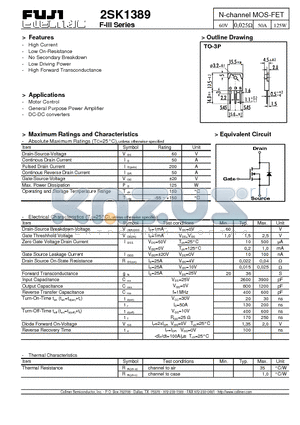 2SK1389 datasheet - N-channel MOS-FET