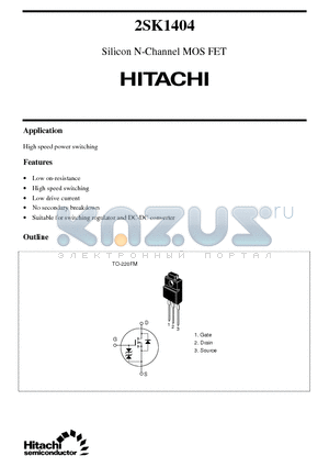 2SK1404 datasheet - Silicon N-Channel MOS FET