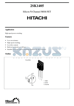 2SK1405 datasheet - Silicon N-Channel MOS FET