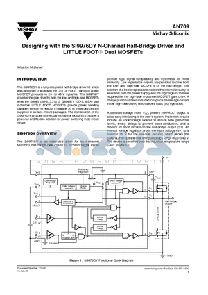 AN709 datasheet - Designing with the Si9976DY N-Channel Half-Bridge Driver and LITTLE FOOT Dual MOSFETs
