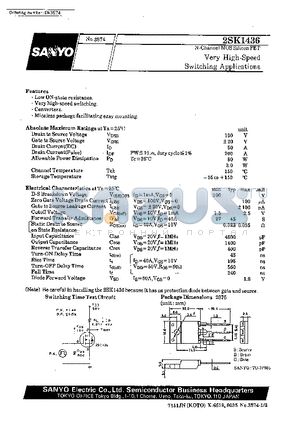 2SK1436 datasheet - Very High-Speed Switching Applications