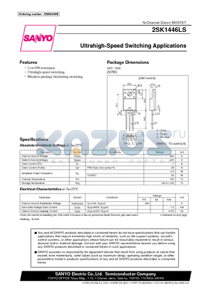 2SK1446LS datasheet - Ultrahigh-Speed Switching Applications