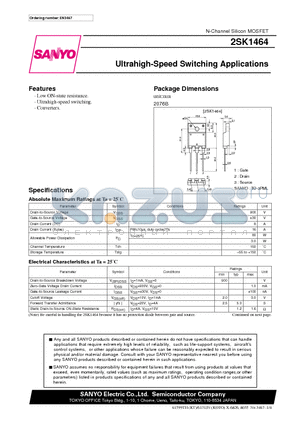 2SK1464_99 datasheet - Ultrahigh-Speed Switching Applications