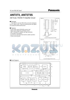 AN7273 datasheet - AM Tuner, FM/AM IF Amplifier Circuit