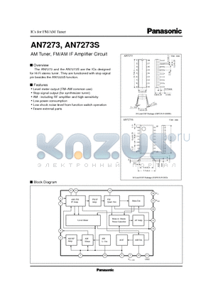 AN7273S datasheet - AM Tuner, FM/AM IF Amplifier Circuit