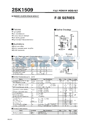 2SK1509 datasheet - N-CHANNEL SILICON POWER MOS-FET