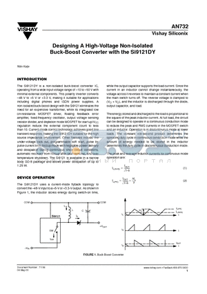 AN732 datasheet - Designing A High-Voltage Non-Isolated Buck-Boost Converter with the Si9121DY