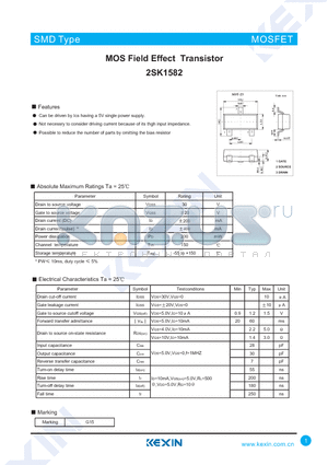 2SK1582 datasheet - MOS Field Effect Transistor