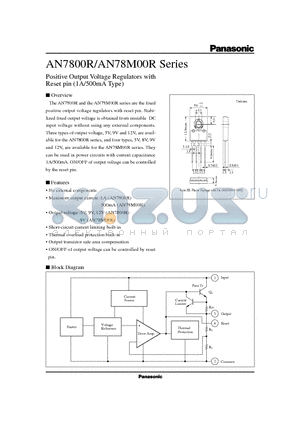 AN7809R datasheet - Positive Output Voltage Regulators with Reset pin 1A/500mA Type