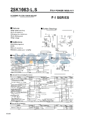 2SK1663S datasheet - N-CHANNEL SILICON POWER MOS-FET