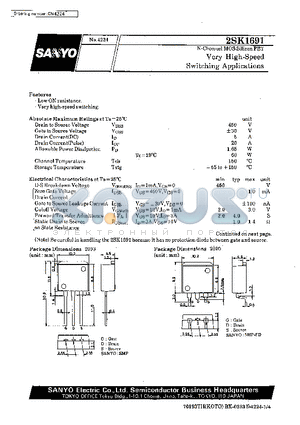 2SK1691 datasheet - Very High-Speed Switching Applications