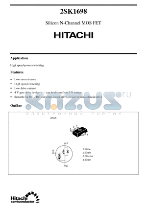 2SK1698 datasheet - Silicon N-Channel MOS FET