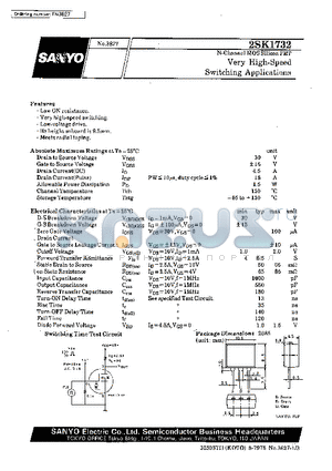 2SK1732 datasheet - Very High-Speed Switching Applications