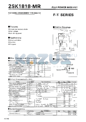 2SK1818 datasheet - N-CHANNEL ENHANCEMENT TYPE MOSFET