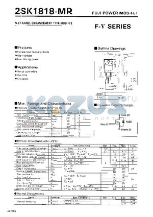 2SK1818-MR datasheet - N-CHANNEL ENHANCEMENT TYPE MOSFET