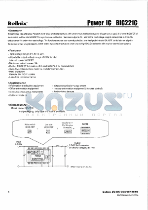 BIC221C datasheet - POWER IC BIC221C