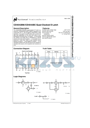 CD4042BC datasheet - Quad Clocked D Latch