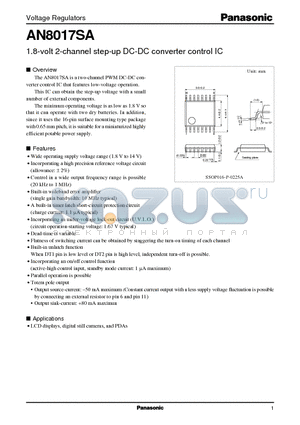 AN8017SA datasheet - 1.8-volt 2-channel step-up DC-DC converter control IC