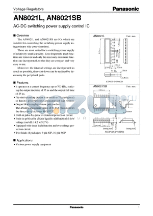 AN8021SB datasheet - AC-DC switching power supply control IC