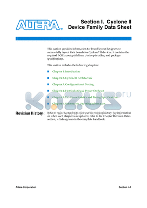 CYC2_CII5V1_01 datasheet - Cyclone II Device Family