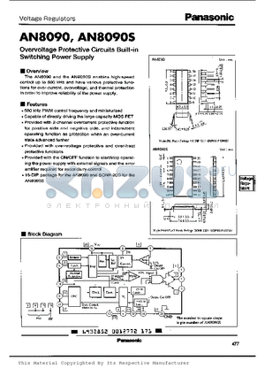 AN8090S datasheet - OVERVOLTAGE PROTECTIVE CIRCUIRS BUILT-IN SWITCHING POWER SUPPLY