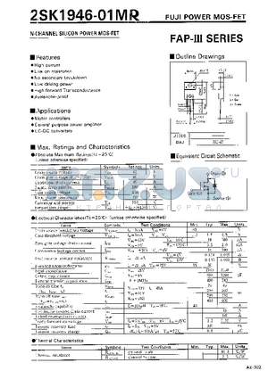 2SK1946-01MR datasheet - N-CHANNEL SILICON POWER MOSFET