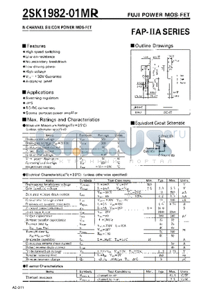 2SK1982-01MR datasheet - N-CHANNEL SILICON POWER MOSFET