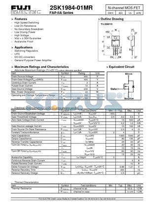 2SK1984-01MR datasheet - N-channel MOS-FET