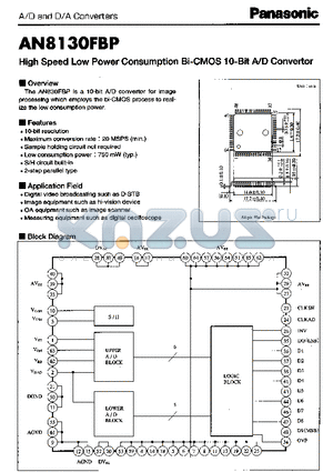 AN8130FBP datasheet - High Speed Low Power consumption Bi-COMS 10-Bit A/D convertor
