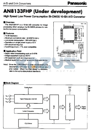 AN8133FHP datasheet - High Speed Low Power consumption Bi-CMOS 10-Bit A/D Converter