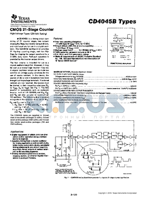 CD4045B_12 datasheet - CMOS 21-STAGE COUNTER