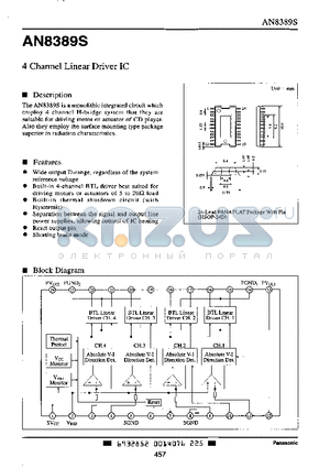 AN8389S datasheet - 4 Channel Linear Driver IC