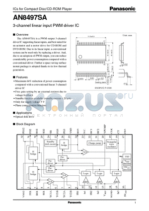 AN8497SA datasheet - 3-channel linear input PWM driver IC