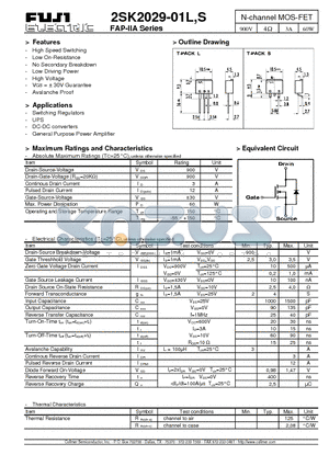 2SK2029-01L datasheet - N-channel MOS-FET