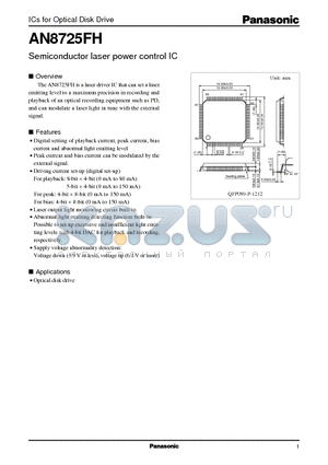 AN8725FH datasheet - Semiconductor laser power control IC