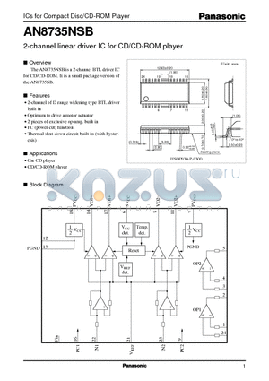 AN8735NSB datasheet - 2-channel linear driver IC for CD/CD-ROM player