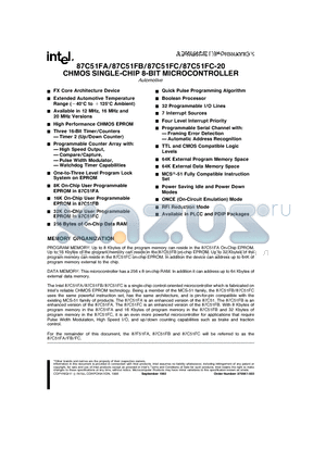 AN87C51FA datasheet - CHMOS SINGLE-CHIP 8-BIT MICROCONTROLLER