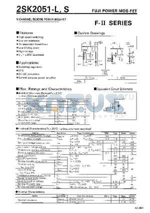 2SK2051 datasheet - N-CHANNEL SILICON POWER MOSFET
