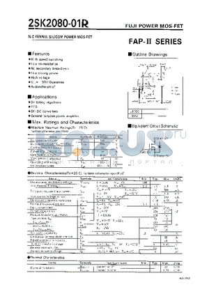 2SK2080-01R datasheet - N-CHANNEL SILICON POWER MOS-FET