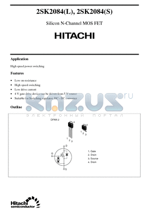 2SK2084L datasheet - Silicon N-Channel MOS FET