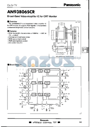 AN93B06SCR datasheet - BROAD BAND VIDEO AMPLIFIER IC FOR CRT MONITOR