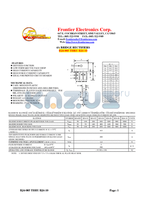 BJ4-005 datasheet - 4A BRIDGE RECTIFIERS