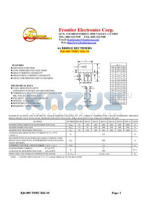 BJ6-02 datasheet - 6A BRIDGE RECTIFIERS