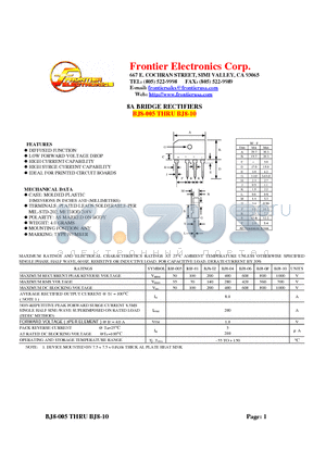 BJ8-04 datasheet - 8A BRIDGE RECTIFIERS