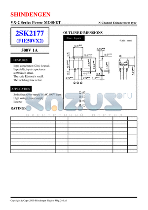 2SK2177 datasheet - VX-2 Series Power MOSFET(500V 1A)