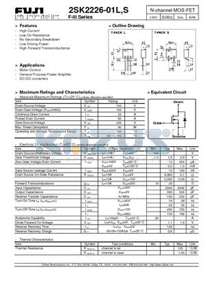 2SK2226-01L datasheet - N-channel MOS-FET