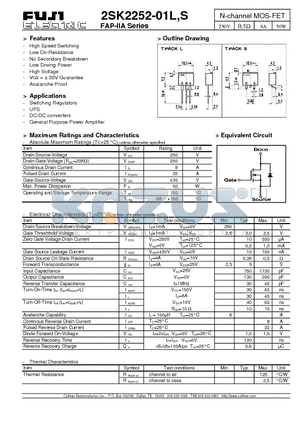 2SK2252-01L datasheet - N-channel MOS-FET